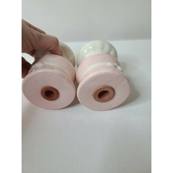 VINTAGE Ceramic Pig Chefs Salt And Pepper Shakers Set Pink White Made In Japan - Picture 5 of 6